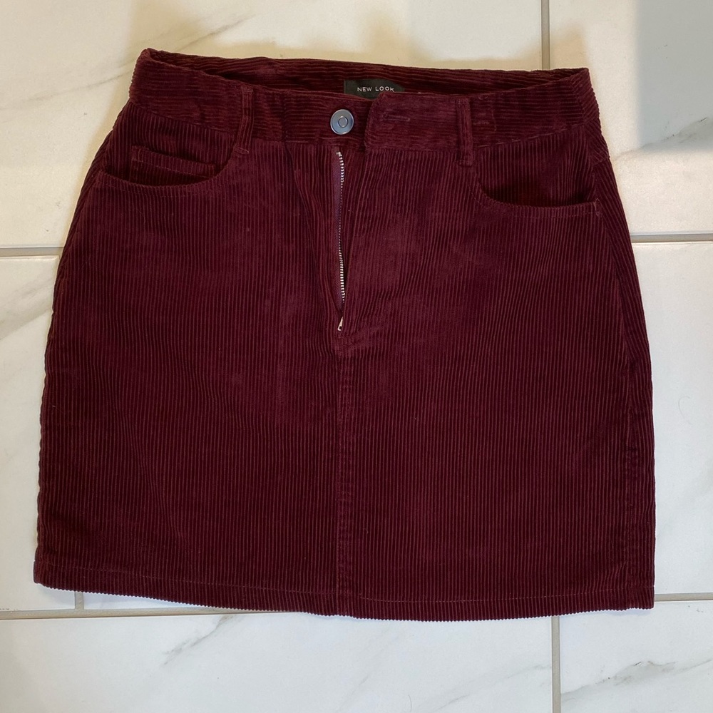 NEW LOOK Burgundy Corduroy Mini Skirt